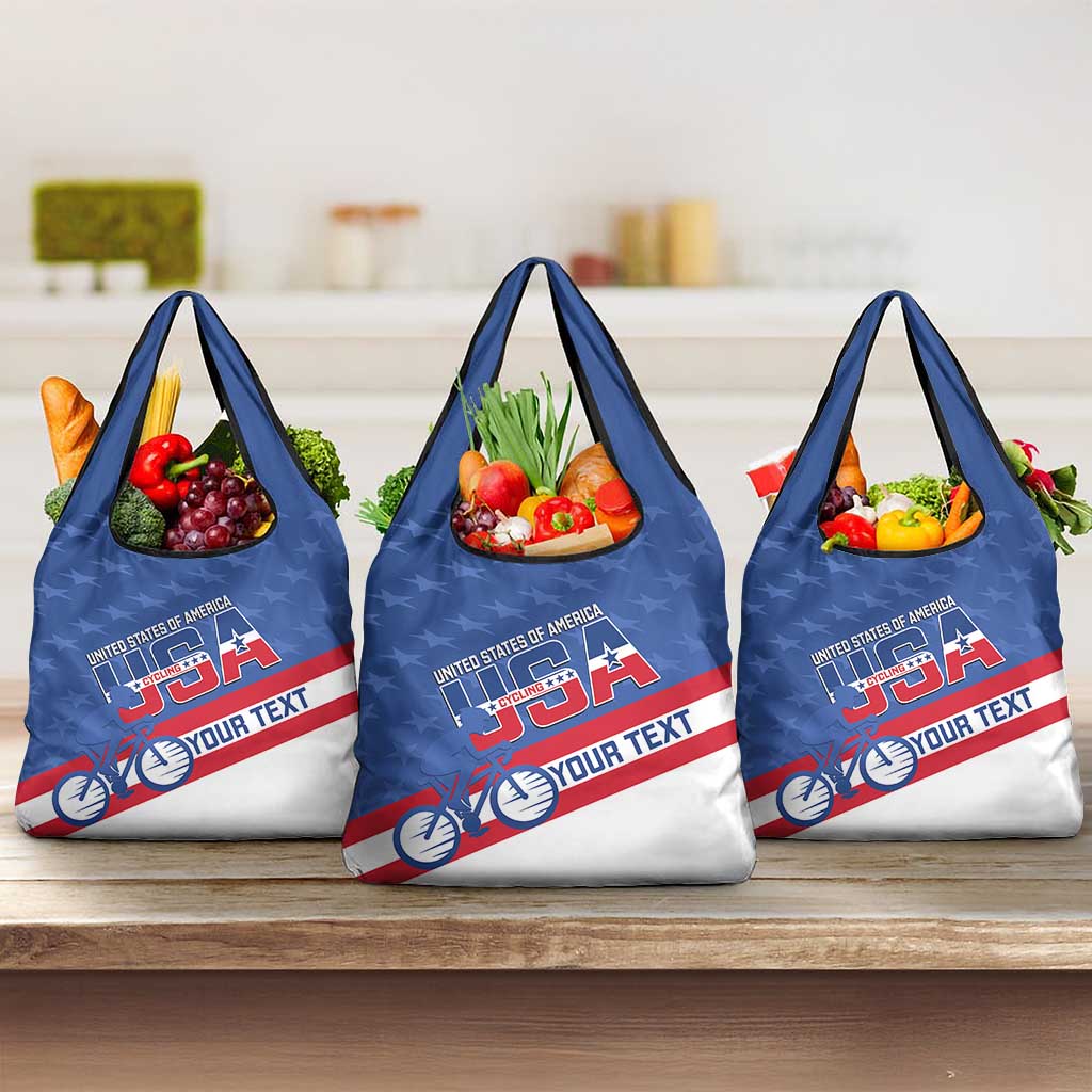 Personalized USA Cycling Grocery Bag United States Bike Racing Lover