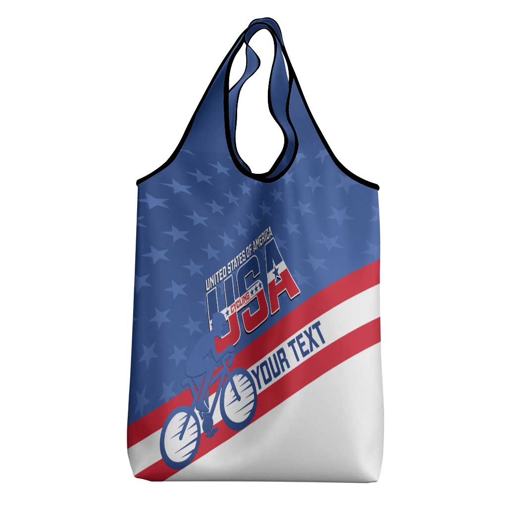 Personalized USA Cycling Grocery Bag United States Bike Racing Lover