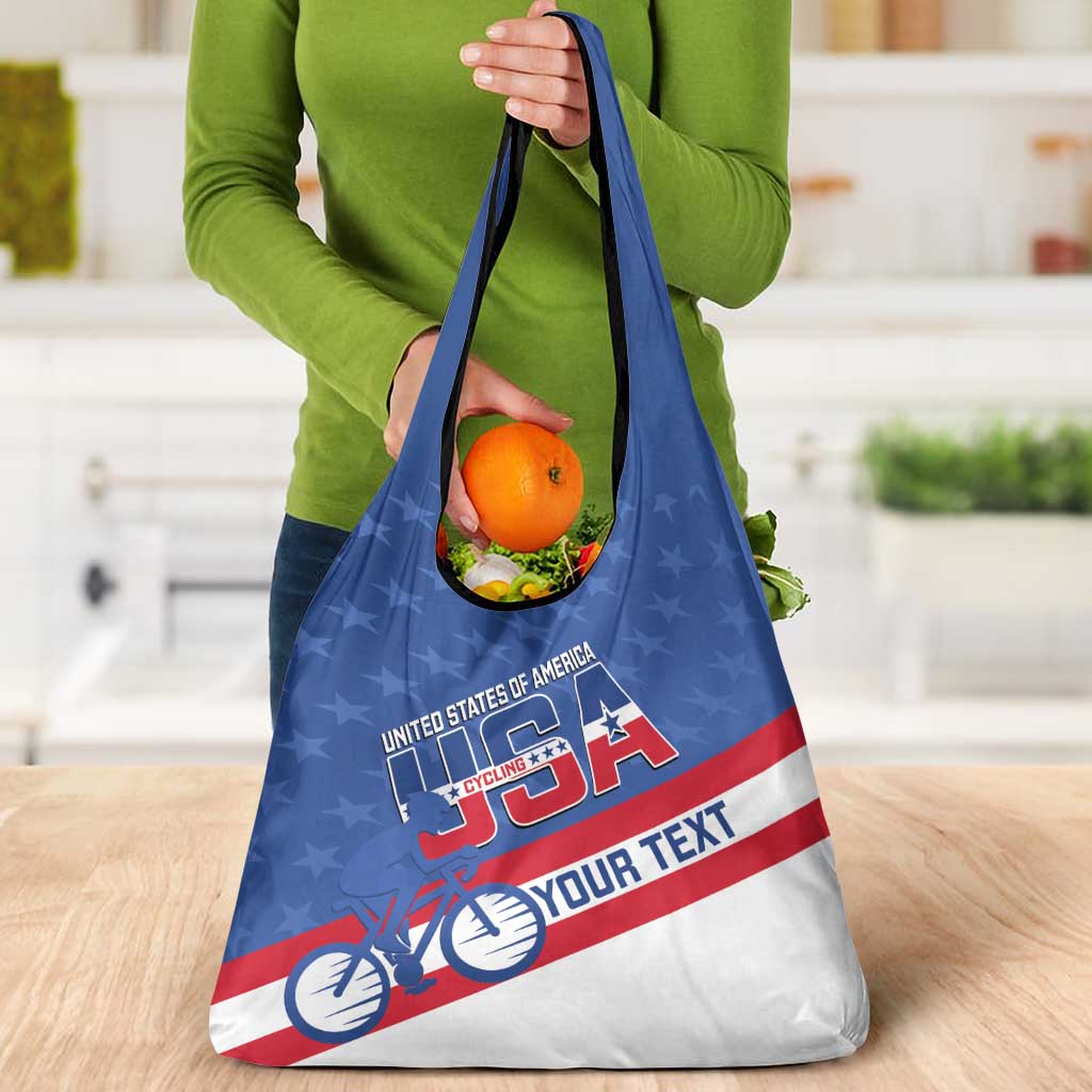 Personalized USA Cycling Grocery Bag United States Bike Racing Lover
