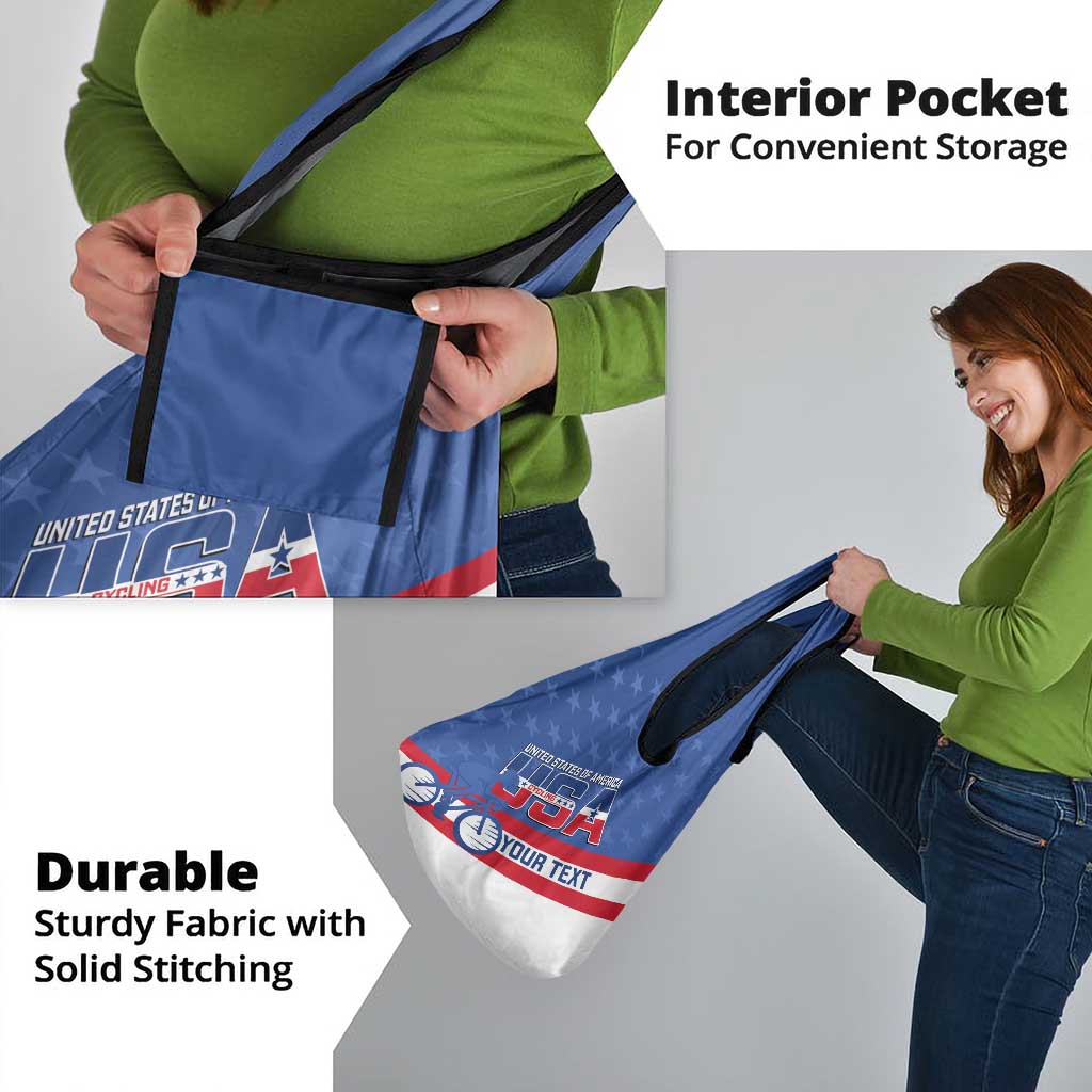 Personalized USA Cycling Grocery Bag United States Bike Racing Lover