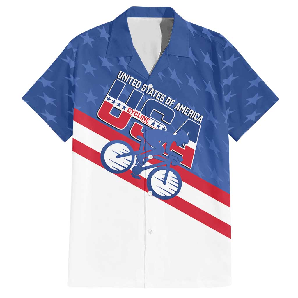 Personalized USA Cycling Hawaiian Shirt United States Bike Racing Lover - Wonder Print Shop