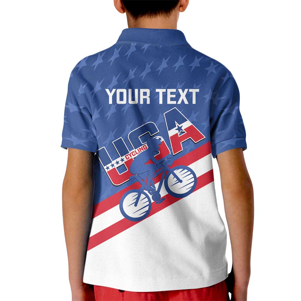 Personalized USA Cycling Kid Polo Shirt United States Bike Racing Lover - Wonder Print Shop