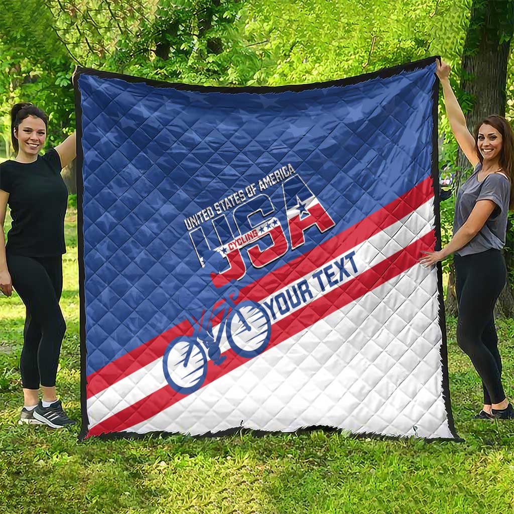Personalized USA Cycling Quilt United States Bike Racing Lover - Wonder Print Shop