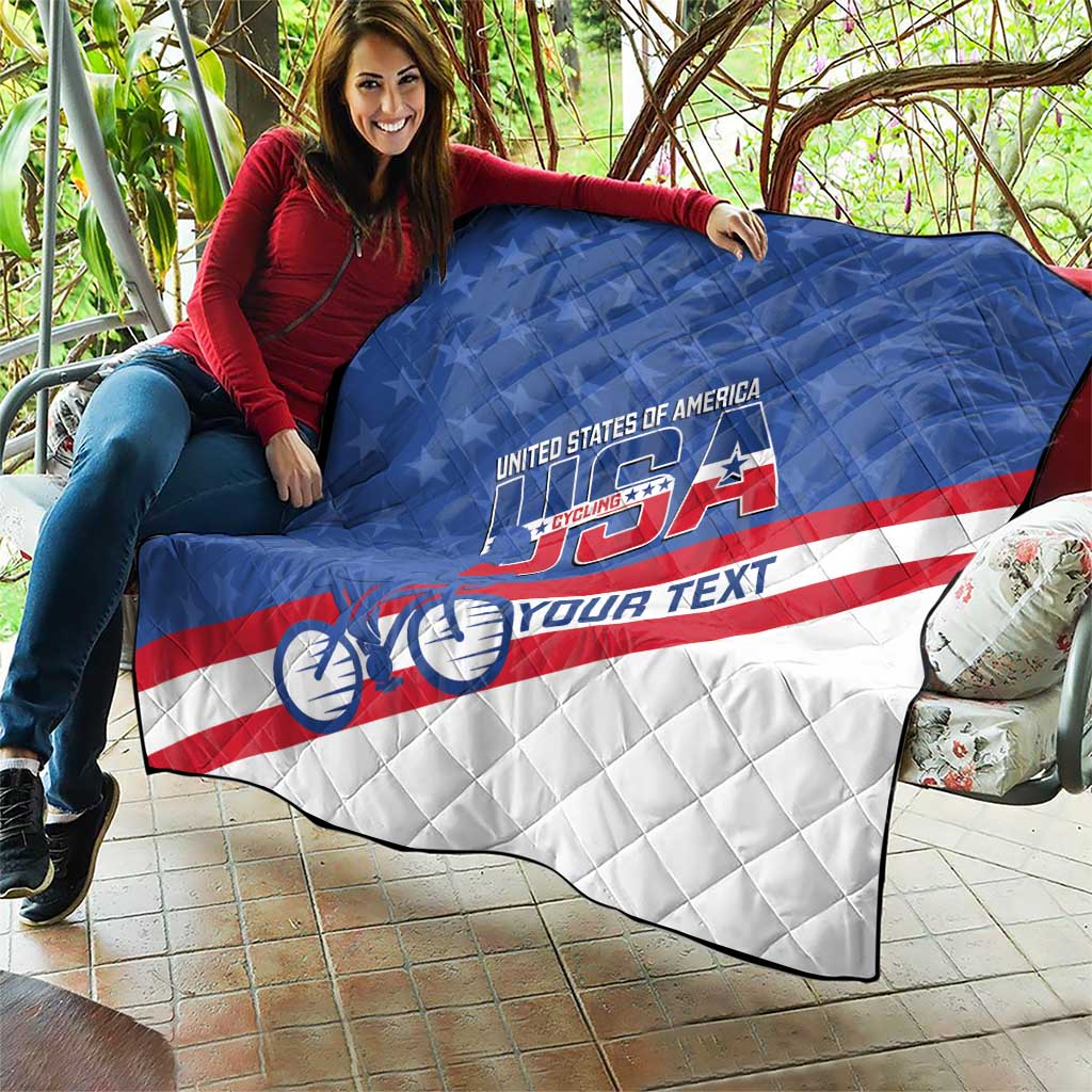 Personalized USA Cycling Quilt United States Bike Racing Lover - Wonder Print Shop
