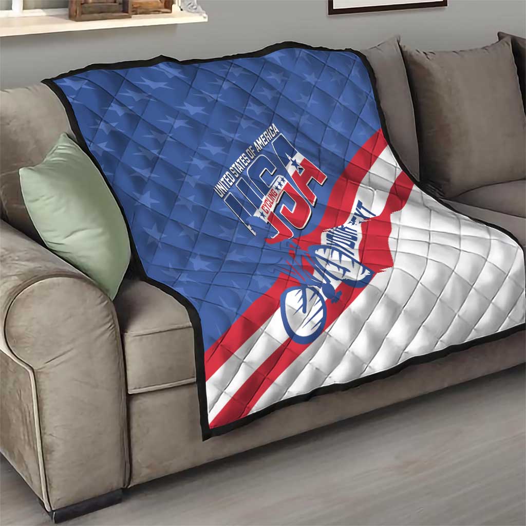 Personalized USA Cycling Quilt United States Bike Racing Lover - Wonder Print Shop