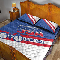Personalized USA Cycling Quilt Bed Set United States Bike Racing Lover - Wonder Print Shop