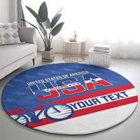 Personalized USA Cycling Round Carpet United States Bike Racing Lover
