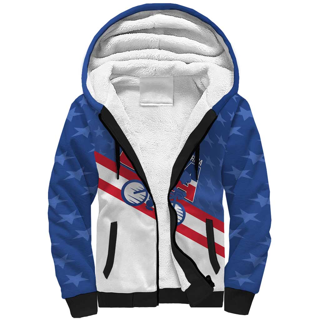 Personalized USA Cycling Sherpa Hoodie United States Bike Racing Lover - Wonder Print Shop