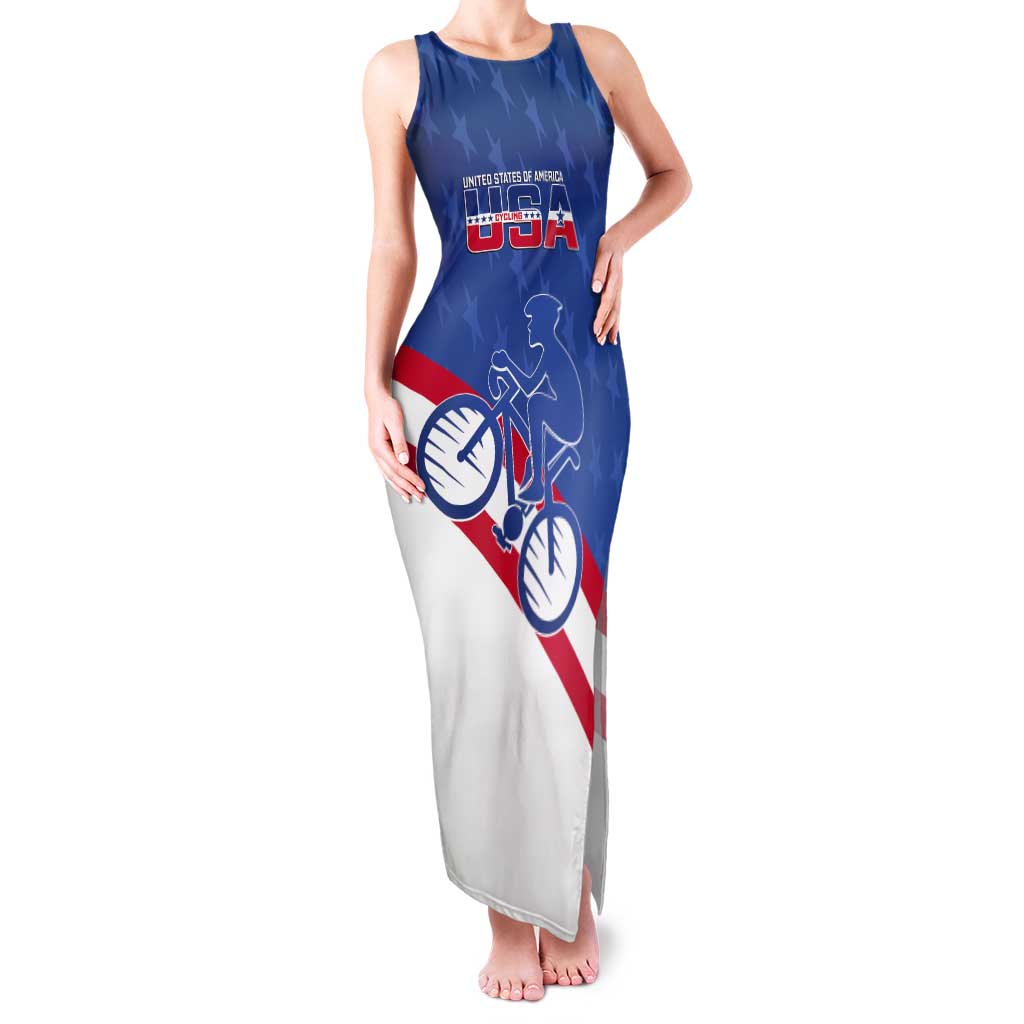 Personalized USA Cycling Tank Maxi Dress United States Bike Racing Lover - Wonder Print Shop