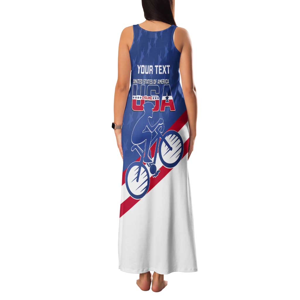 Personalized USA Cycling Tank Maxi Dress United States Bike Racing Lover - Wonder Print Shop