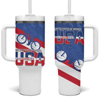 USA Cycling Tumbler With Handle United States Bike Racing Lover - Wonder Print Shop