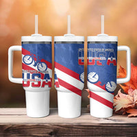 USA Cycling Tumbler With Handle United States Bike Racing Lover - Wonder Print Shop