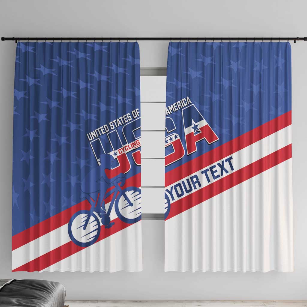 Personalized USA Cycling Window Curtain United States Bike Racing Lover - Wonder Print Shop