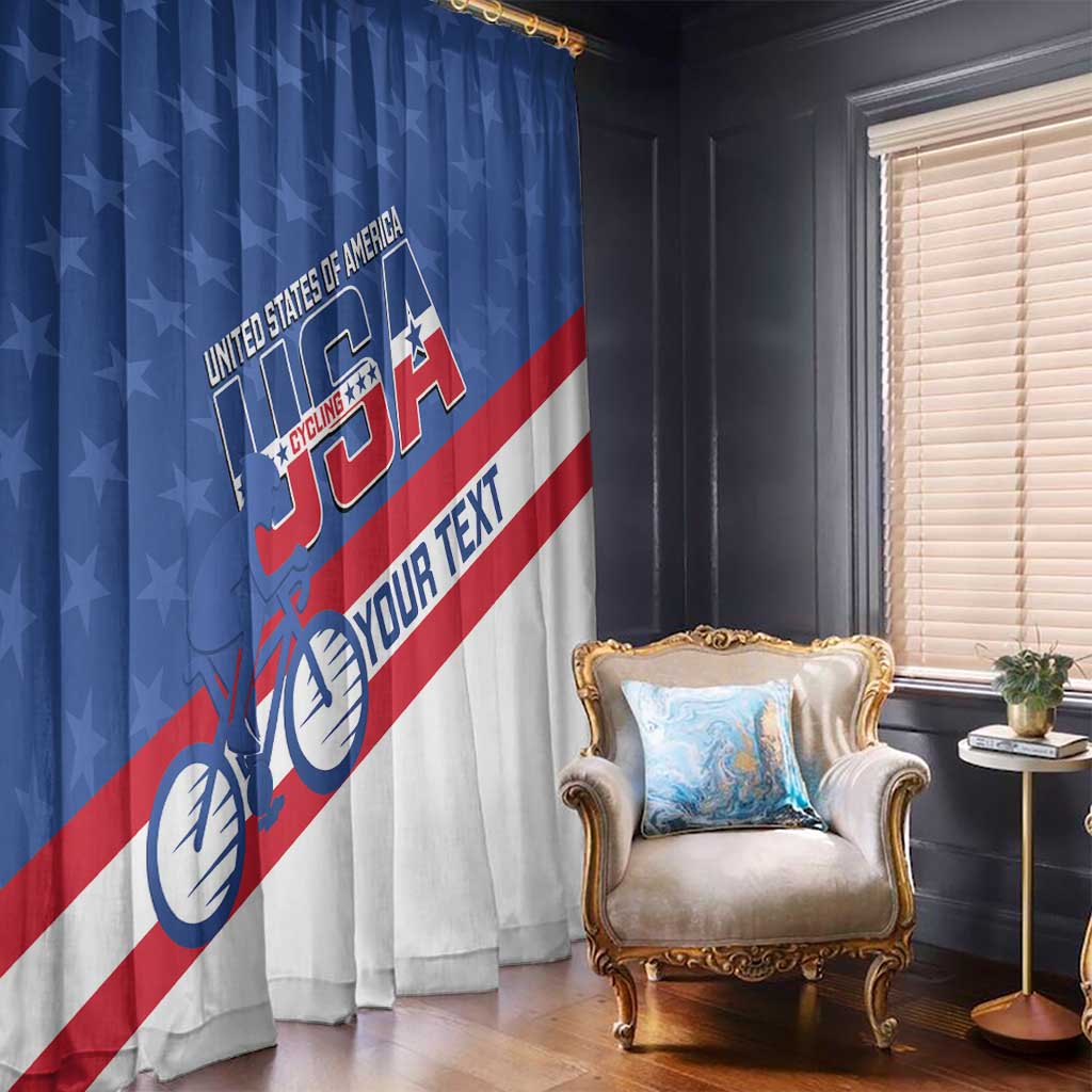Personalized USA Cycling Window Curtain United States Bike Racing Lover - Wonder Print Shop