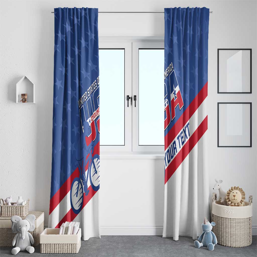 Personalized USA Cycling Window Curtain United States Bike Racing Lover - Wonder Print Shop