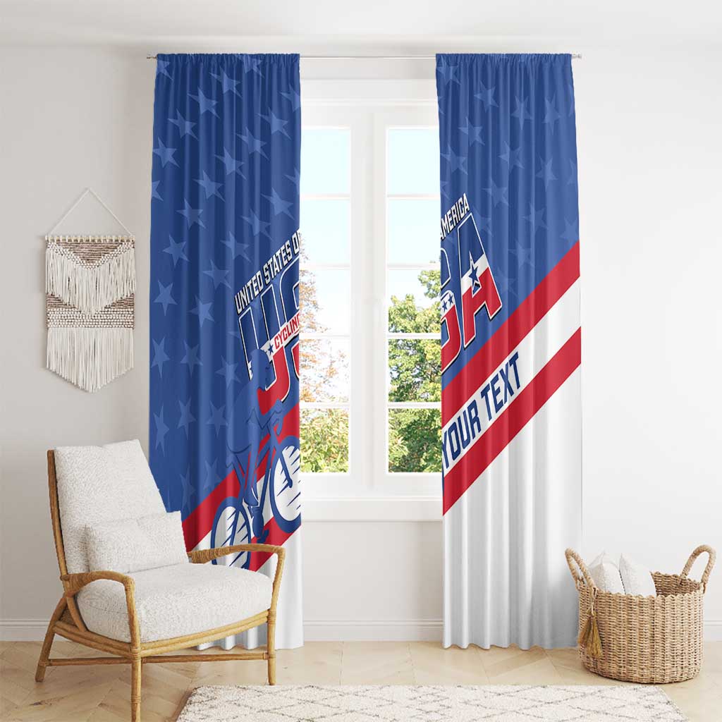 Personalized USA Cycling Window Curtain United States Bike Racing Lover - Wonder Print Shop