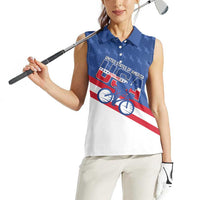 Personalized USA Cycling Women Sleeveless Polo Shirt United States Bike Racing Lover - Wonder Print Shop