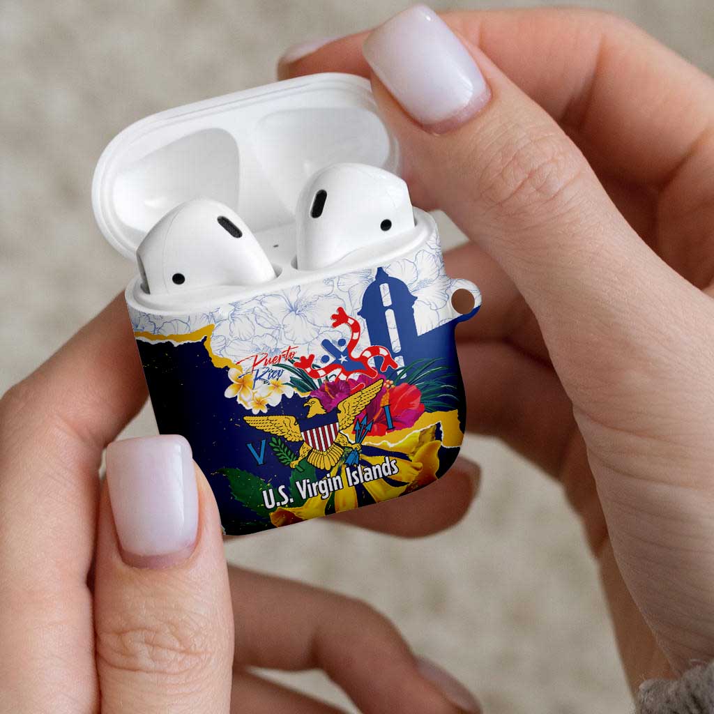 US Virgin Islands - Puerto Rico Day AirPods Case Boricua Coqui Yellow-colored Eagle - Wonder Print Shop