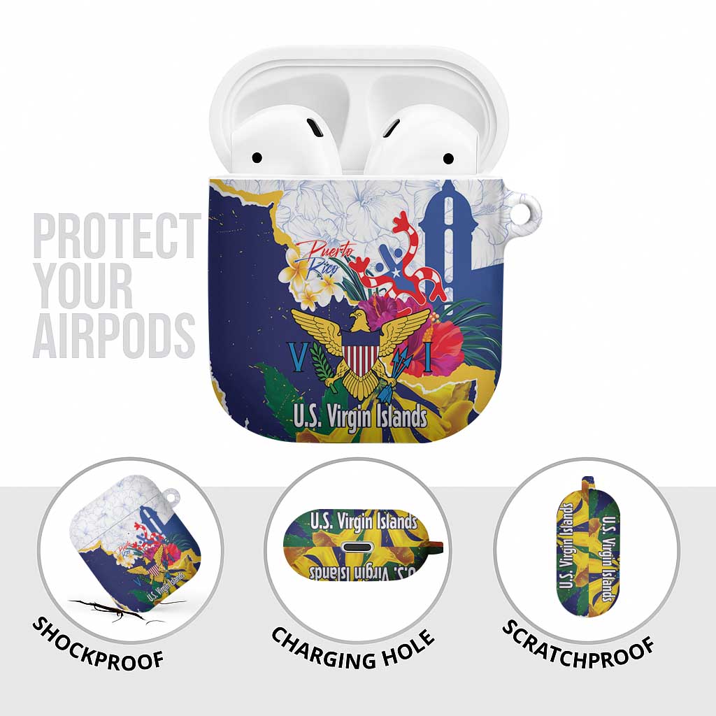 US Virgin Islands - Puerto Rico Day AirPods Case Boricua Coqui Yellow-colored Eagle - Wonder Print Shop