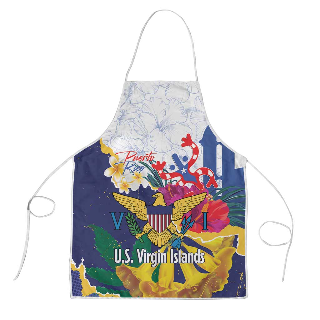 US Virgin Islands - Puerto Rico Day Apron Boricua Coqui Yellow-colored Eagle - Wonder Print Shop