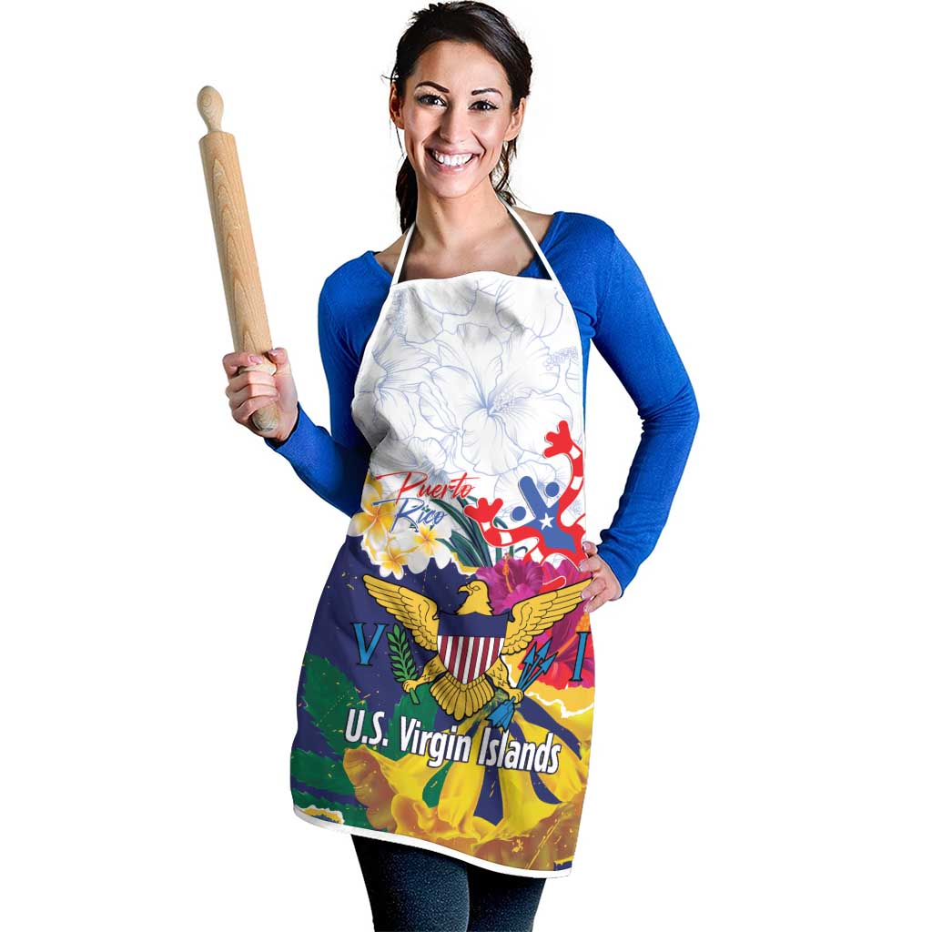 US Virgin Islands - Puerto Rico Day Apron Boricua Coqui Yellow-colored Eagle - Wonder Print Shop