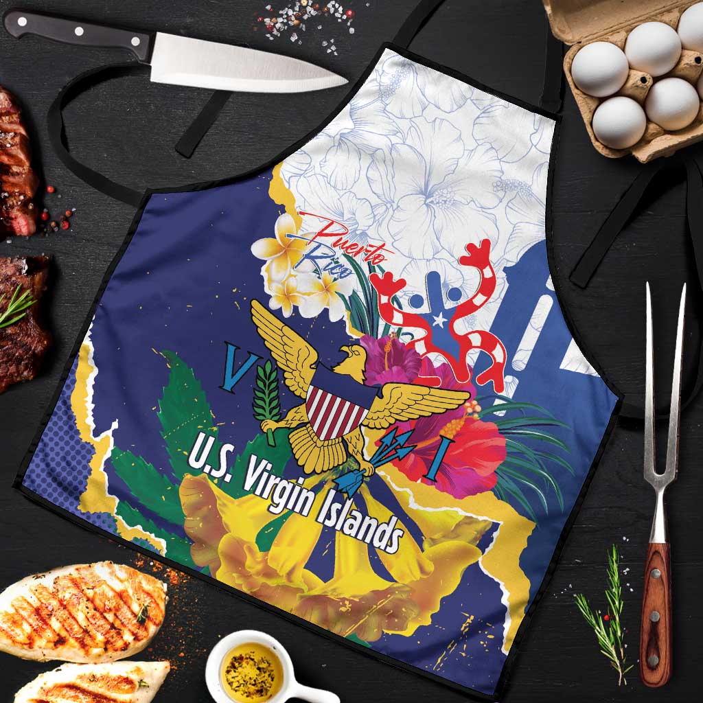 US Virgin Islands - Puerto Rico Day Apron Boricua Coqui Yellow-colored Eagle - Wonder Print Shop