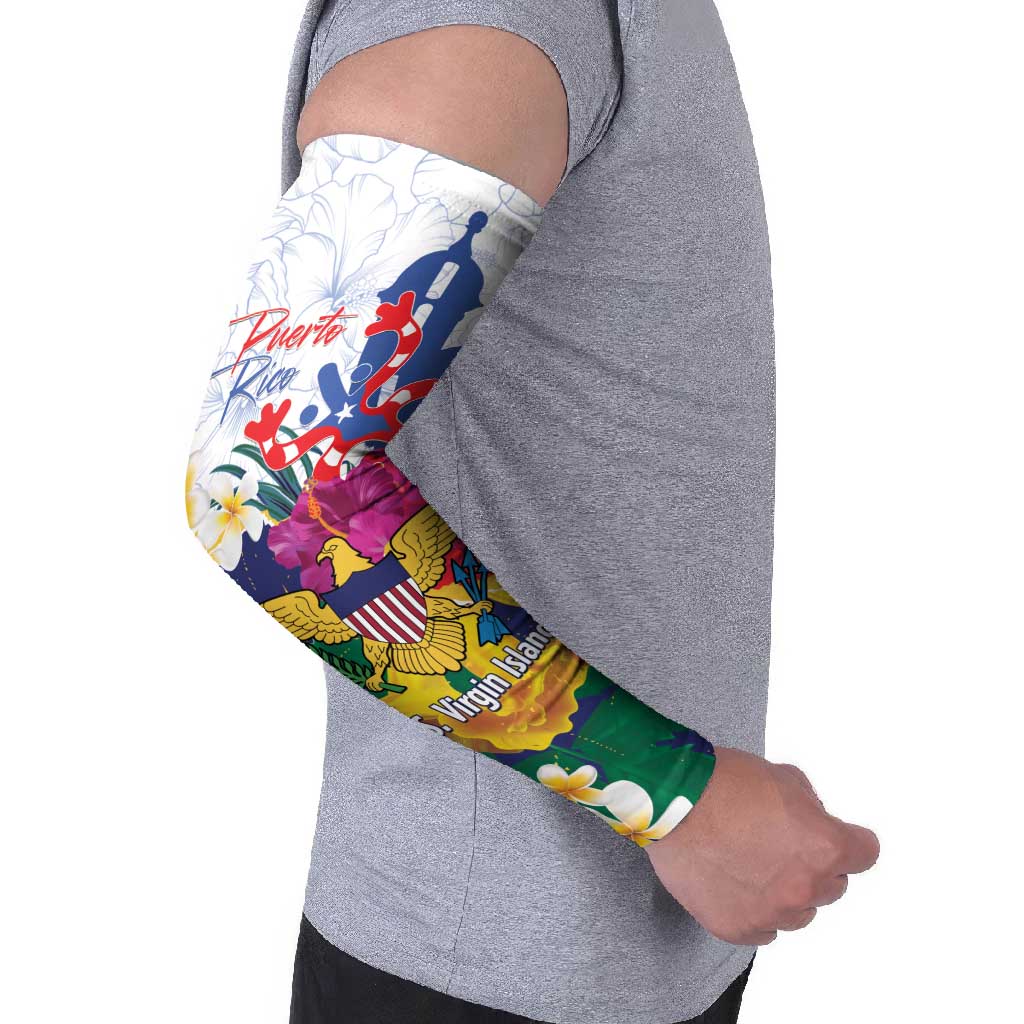 US Virgin Islands - Puerto Rico Day Arm Sleeves Boricua Coqui Yellow-colored Eagle - Wonder Print Shop