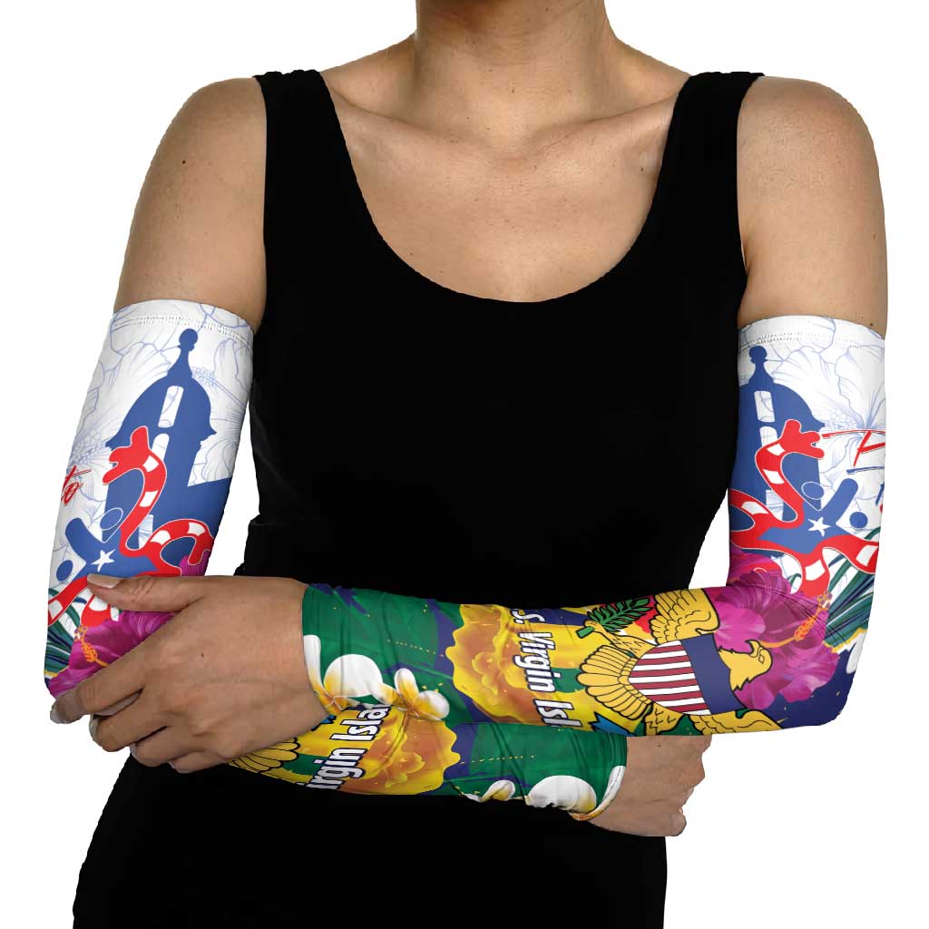 US Virgin Islands - Puerto Rico Day Arm Sleeves Boricua Coqui Yellow-colored Eagle - Wonder Print Shop
