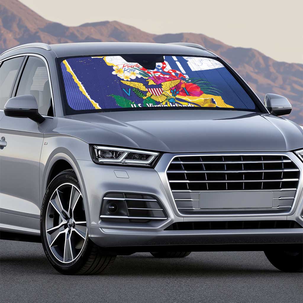 US Virgin Islands - Puerto Rico Day Auto Sun Shade Boricua Coqui Yellow-colored Eagle - Wonder Print Shop