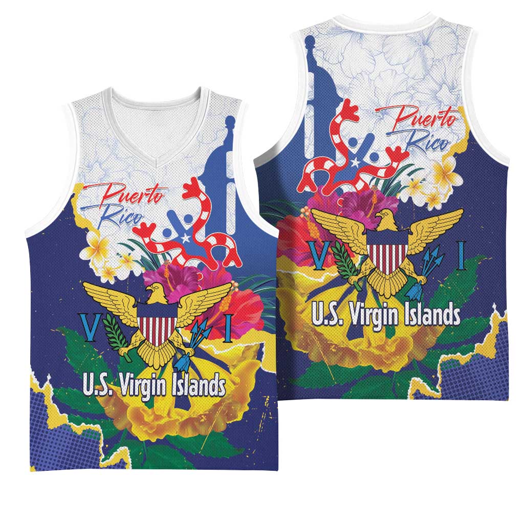 US Virgin Islands - Puerto Rico Day Basketball Jersey Boricua Coqui Yellow-colored Eagle - Wonder Print Shop