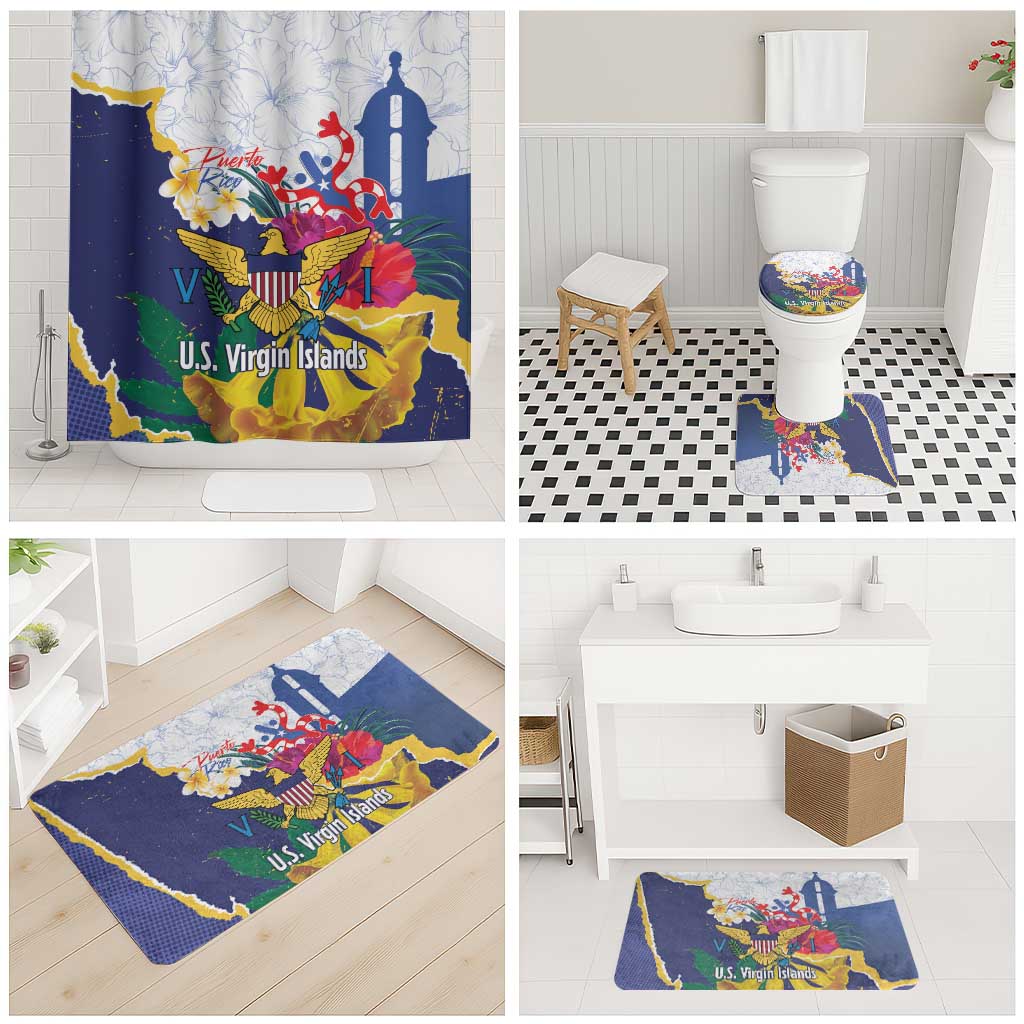 US Virgin Islands - Puerto Rico Day Bathroom Set Boricua Coqui Yellow-colored Eagle - Wonder Print Shop