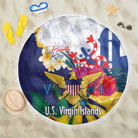 US Virgin Islands - Puerto Rico Day Beach Blanket Boricua Coqui Yellow-colored Eagle - Wonder Print Shop