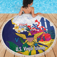 US Virgin Islands - Puerto Rico Day Beach Blanket Boricua Coqui Yellow-colored Eagle - Wonder Print Shop