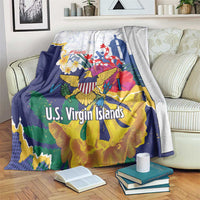 US Virgin Islands - Puerto Rico Day Blanket Boricua Coqui Yellow-colored Eagle - Wonder Print Shop