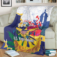 US Virgin Islands - Puerto Rico Day Blanket Boricua Coqui Yellow-colored Eagle - Wonder Print Shop