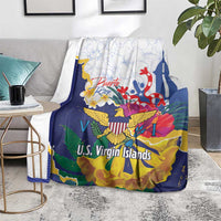 US Virgin Islands - Puerto Rico Day Blanket Boricua Coqui Yellow-colored Eagle - Wonder Print Shop