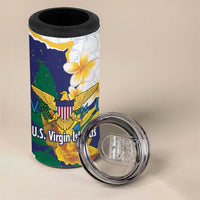 US Virgin Islands - Puerto Rico Day 4 in 1 Can Cooler Tumbler Boricua Coqui Yellow-colored Eagle - Wonder Print Shop