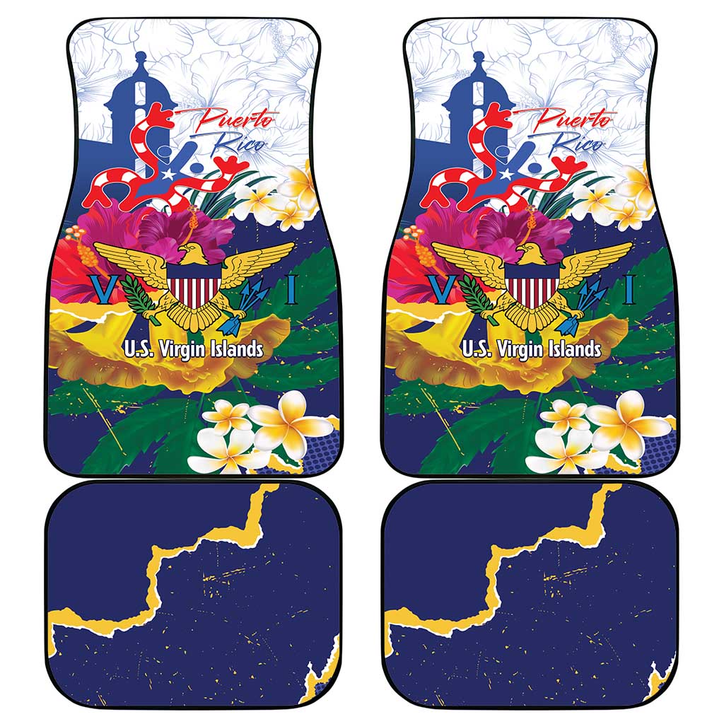 US Virgin Islands - Puerto Rico Day Car Mats Boricua Coqui Yellow-colored Eagle - Wonder Print Shop