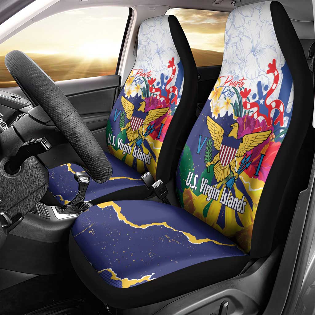 US Virgin Islands - Puerto Rico Day Car Seat Cover Boricua Coqui Yellow-colored Eagle - Wonder Print Shop