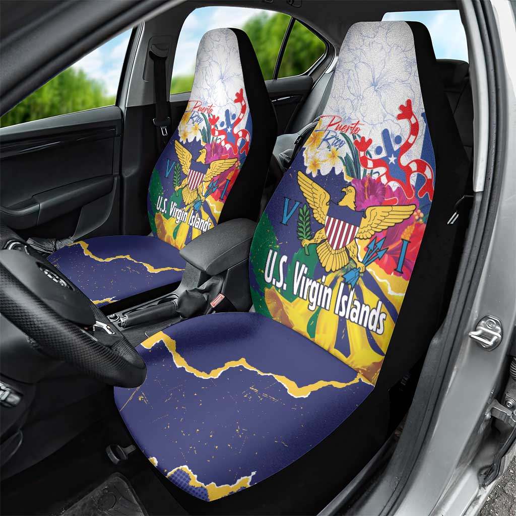 US Virgin Islands - Puerto Rico Day Car Seat Cover Boricua Coqui Yellow-colored Eagle - Wonder Print Shop