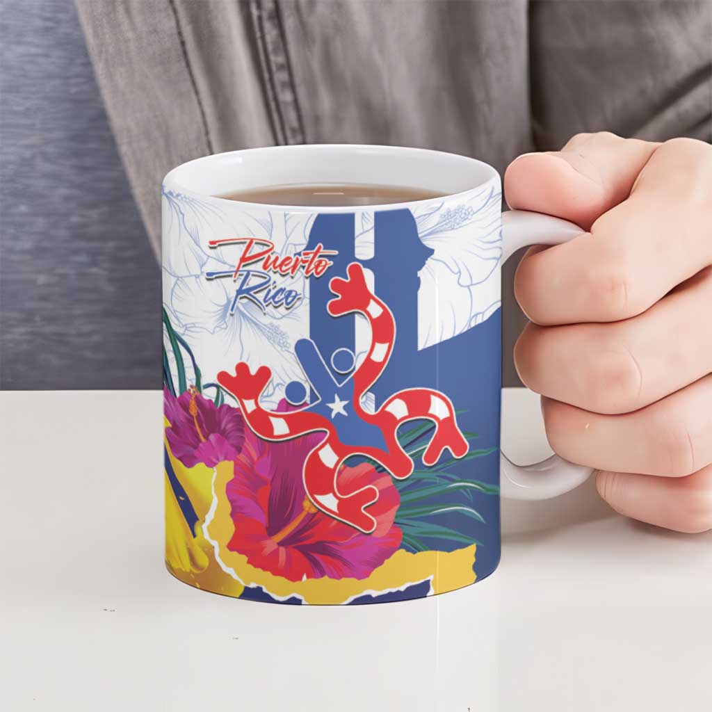 US Virgin Islands - Puerto Rico Day Ceramic Mug Boricua Coqui Yellow-colored Eagle - Wonder Print Shop