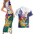 US Virgin Islands - Puerto Rico Day Couples Matching Short Sleeve Bodycon Dress and Hawaiian Shirt Boricua Coqui Yellow-colored Eagle - Wonder Print Shop