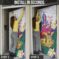 US Virgin Islands - Puerto Rico Day Door Cover Boricua Coqui Yellow-colored Eagle - Wonder Print Shop