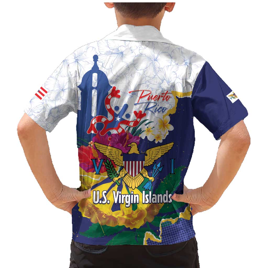 US Virgin Islands - Puerto Rico Day Family Matching Mermaid Dress and Hawaiian Shirt Boricua Coqui Yellow-colored Eagle - Wonder Print Shop