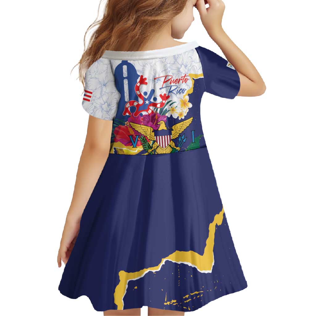 US Virgin Islands - Puerto Rico Day Family Matching Mermaid Dress and Hawaiian Shirt Boricua Coqui Yellow-colored Eagle - Wonder Print Shop