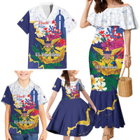 US Virgin Islands - Puerto Rico Day Family Matching Mermaid Dress and Hawaiian Shirt Boricua Coqui Yellow-colored Eagle - Wonder Print Shop