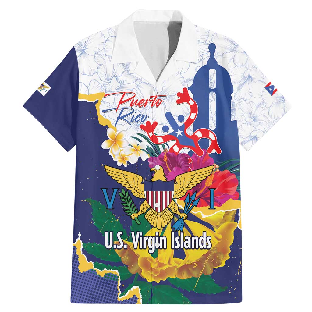US Virgin Islands - Puerto Rico Day Family Matching Mermaid Dress and Hawaiian Shirt Boricua Coqui Yellow-colored Eagle - Wonder Print Shop