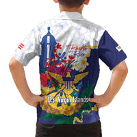 US Virgin Islands - Puerto Rico Day Family Matching Off Shoulder Short Dress and Hawaiian Shirt Boricua Coqui Yellow-colored Eagle - Wonder Print Shop