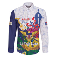 US Virgin Islands - Puerto Rico Day Family Matching Off Shoulder Short Dress and Hawaiian Shirt Boricua Coqui Yellow-colored Eagle - Wonder Print Shop