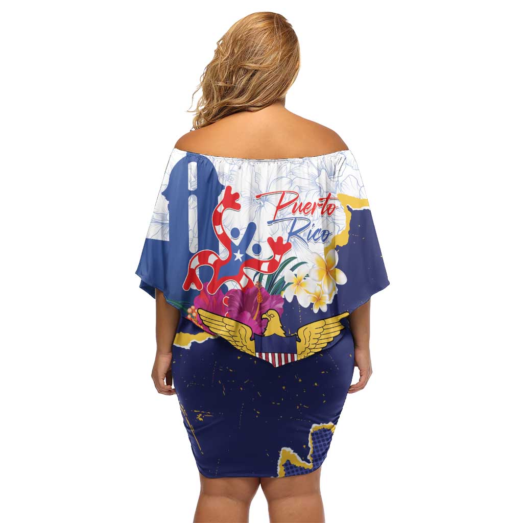 US Virgin Islands - Puerto Rico Day Family Matching Off Shoulder Short Dress and Hawaiian Shirt Boricua Coqui Yellow-colored Eagle - Wonder Print Shop